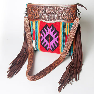 American Darling Signature Crossbody Hand Tooled Saddle Blanket Genuine Leather women bag western handbag purse